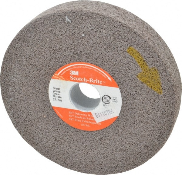 3M - 6" Diam, 1" Face Width, 1" Center Hole, Fine Grade, Aluminum Oxide Deburring Wheel - Convolute, Hard Density 7 Grade, 6,000 RPM - Exact Tooling