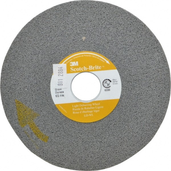 3M - 6" Diam, 1/2" Face Width, 1" Center Hole, Fine Grade, Silicon Carbide Deburring Wheel - Convolute, Soft Density 6 Grade, 6,000 RPM - Exact Tooling