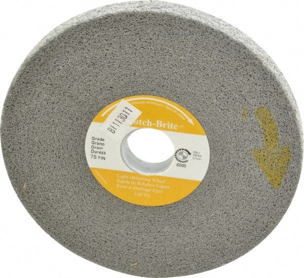 3M - 6" Diam, 1/2" Face Width, 1" Center Hole, Fine Grade, Silicon Carbide Deburring Wheel - Convolute, Hard Density 7 Grade, 6,000 RPM - Exact Tooling