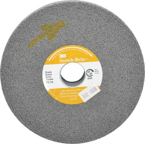 3M - 6" Diam, 1" Face Width, 1" Center Hole, Fine Grade, Silicon Carbide Deburring Wheel - Convolute, Hard Density 8 Grade, 6,000 RPM - Exact Tooling