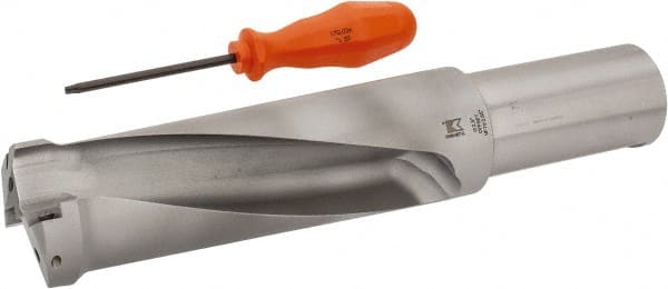 Kennametal - 158.75mm Max Drill Depth, 2.5xD, 63.5mm Diam, Indexable Insert Drill - 2 Inserts, 2" Shank Diam, Straight Shank - Exact Tooling