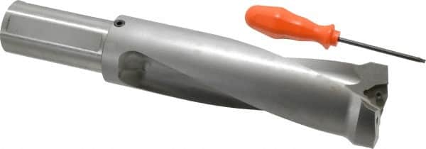 Kennametal - 190.5mm Max Drill Depth, 2.5xD, 76.2mm Diam, Indexable Insert Drill - 2 Inserts, 2" Shank Diam, Straight Shank - Exact Tooling