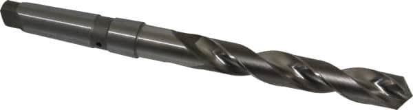 Value Collection - 1-1/8", 4MT 118° Point Cobalt Taper Shank Drill Bit - Bright Finish, 7-3/4" Flute Length, 13-3/8" OAL, Spiral Flute, Through Coolant - Exact Tooling