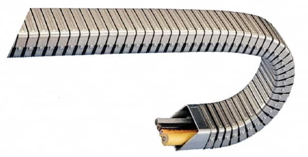 KabelSchlepp - 3.35 Inch Outside Width x 2.05 Inch Outside Height, Cable and Hose Carrier Stainless Steel Tube Mounting Bracket Set - 3.98 Inch Bend Radius, 2.87 Inch Inside Width x 1-1/2 Inch Inside Height - Exact Tooling