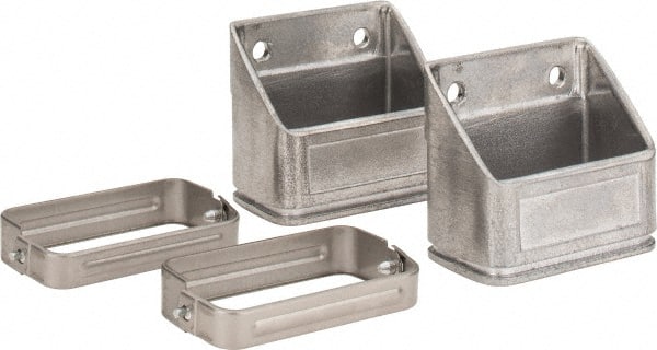 KabelSchlepp - 3.35 Inch Outside Width x 1.97 Inch Outside Height, Cable and Hose Carrier Stainless Steel Tube Mounting Bracket Set - 3.98 Inch Bend Radius, 2.87 Inch Inside Width x 1-1/2 Inch Inside Height - Exact Tooling