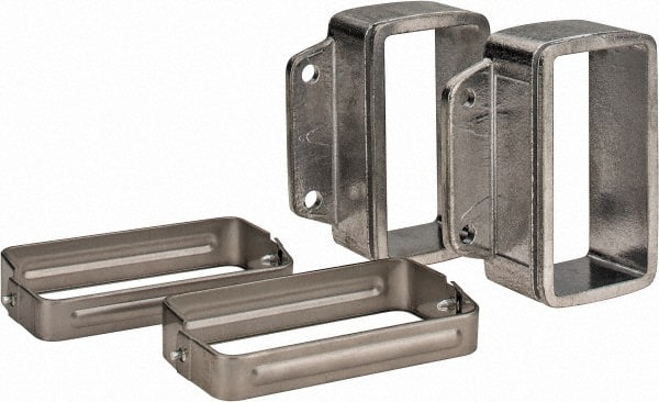 KabelSchlepp - 4.57 Inch Outside Width x 4.33 Inch Outside Height, Cable and Hose Carrier Stainless Steel Tube Mounting Bracket Set - 5.51 Inch Bend Radius, 4.01 Inch Inside Width x 2.05 Inch Inside Height - Exact Tooling