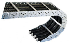 KabelSchlepp - 1 Ft. Long, Steel, Fixed Open Cable and Hose Carrier - 15.31 Inch Inside Width x 2.83 Inch Inside Height, 16-1/4 Inch Outside Width x 3.7 Inch Outside Height, 11.81 Inch Bend Radius - Exact Tooling