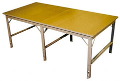 Phillocraft - 96 Wide x 54" Deep x 33" High, Wood Production Table - Comfort Edge, Adjustable Height Legs - Exact Tooling