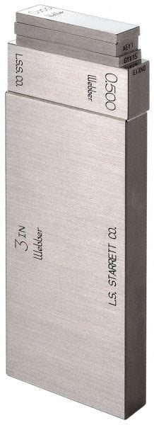 Starrett - 0.25" Rectangular Steel Gage Block - Accuracy Grade 0 - Exact Tooling
