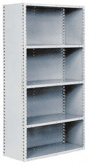 Hallowell - 7 Shelf, 800 Lb. Capacity, Closed Shelving Starter Unit - 36 Inch Wide x 12 Inch Deep x 87 Inch High, Gray - Exact Tooling