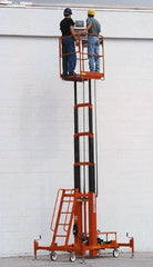 Ballymore - 500 lbs. Load Capacity Two Person Lift - 21 Ft. Working Height, 6.33 Ft. Min Height, 15 Ft. Max Height, 120V/60HZ/1PHAC - Exact Tooling