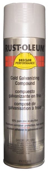 Rust-Oleum - Silver, Galvanizing Spray Paint - 14 Sq Ft per Can, 20 oz Container, Use on Rust Proof Paint - Exact Tooling