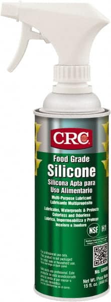 CRC - 16 oz Trigger Spray Can Nondrying Film/Silicone Penetrant/Lubricant - Clear & White, -40°F to 400°F, Food Grade - Exact Tooling