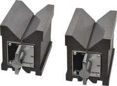 Value Collection - 4.76 to 2-3/4" Capacity, 90° Angle, Steel V-Block - 4" Long x 3" Wide x 3-3/4" High, Sold as Matched Pair - Exact Tooling