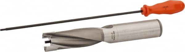 Kennametal - 31.75 to 32mm Diam, 3xD, 95.25mm Max Depth, 1-1/4" Shank Diam, 4.97" Flute, 8.38" OAL, Replaceable Tip Drill - KSEM1250 Insert, 8 Seat Size, Series KSEM - Exact Tooling