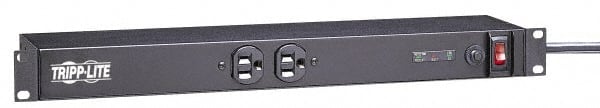 Tripp-Lite - 12 Outlets, 120 VAC20 Amps, 10' Cord, Power Outlet Strip - Floor, Keyhole Mount, 5-15 NEMA Configuration, 4" Strip - Exact Tooling