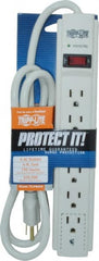 Tripp-Lite - 6 Outlets, 120 Volts, 15 Amps, 4' Cord, Power Outlet Strip - Free Hanging, Keyhole Mount, 5-15P NEMA Configuration, 10.8" Strip, UL1449 3rd Edition - Exact Tooling