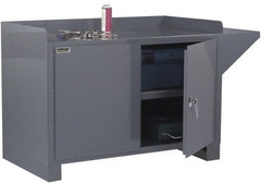 Durham - No Drawers, 1 Shelf Industrial Workstation - 2,000 Lb Capacity, Gray, 60" Wide x 38" High - Exact Tooling