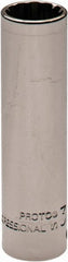 Proto - 1/4" Drive, 3/8" Socket, Spline Socket - 12 Points, 2" OAL - Exact Tooling
