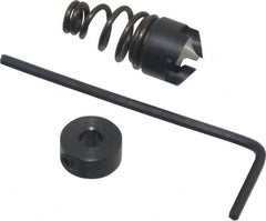 Burr-Bit - #6" Tap Compatibility, 11/64" Collar Thickness, 3 Tap Flutes, Deburring Tap Attachment - 3/8" Outside Diam, 120° Included Angle, High Speed Steel - Exact Tooling