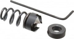 Burr-Bit - 1/4" Tap Compatibility, 11/64" Collar Thickness, 3/4" Compressed Length, 3 Tap Flutes, Deburring Tap Attachment - 1/2" Outside Diam, 120° Included Angle, High Speed Steel - Exact Tooling