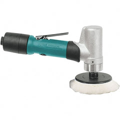 Dynabrade - 3" Pad Diam, 5,000 RPM, 0.4 hp, Handheld Pneumatic Buffer - 24 CFM, 3/8-24" Spindle Thread, 1/4 NPT Inlet - Exact Tooling
