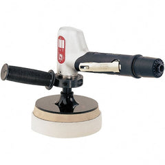 Dynabrade - 4 to 5" Pad Diam, 3,400 RPM, 0.7 hp, Handheld Pneumatic Buffer - 46 CFM, 5/8-11" Spindle Thread, 1/4 NPT Inlet - Exact Tooling