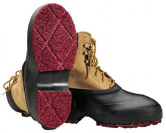 Winter Walking - Men's 6-7.5 (Women's 8-9.5) Traction Overshoes - 4" High, Plain Toe, Nonslip Sole, Rubber Upper, Black - Exact Tooling