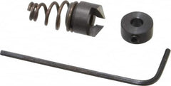 Burr-Bit - M3 Tap Compatibility, 4.3mm Collar Thickness, 55/64" Relaxed Length, 14.2mm Compressed Length, 2 Tap Flutes, Deburring Tap Attachment - 3/8" Outside Diam, 120° Included Angle, High Speed Steel - Exact Tooling