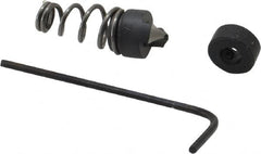 Burr-Bit - M4 Tap Compatibility, 4.3mm Collar Thickness, 22mm Relaxed Length, 15.7mm Compressed Length, 2 Tap Flutes, Deburring Tap Attachment - 3/8" Outside Diam, 120° Included Angle, High Speed Steel - Exact Tooling