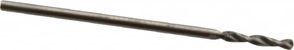 Accupro - #57 130° Parabolic Flute Cobalt Screw Machine Drill Bit - Bright Finish, Right Hand Cut, 0.276" Flute Length, 1.102" OAL, Standard Point, Straight Shank - Exact Tooling