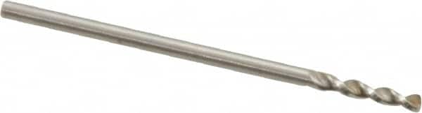 Accupro - #55 130° Parabolic Flute Cobalt Screw Machine Drill Bit - Bright Finish, Right Hand Cut, 0.315" Flute Length, 1.181" OAL, Standard Point, Straight Shank - Exact Tooling