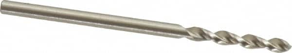 Accupro - #48 130° Parabolic Flute Cobalt Screw Machine Drill Bit - Bright Finish, Right Hand Cut, 0.472" Flute Length, 1.496" OAL, Split Point, Straight Shank - Exact Tooling