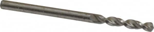 Accupro - #32 130° Parabolic Flute Cobalt Screw Machine Drill Bit - Bright Finish, Right Hand Cut, 0.63" Flute Length, 1.811" OAL, Split Point, Straight Shank - Exact Tooling