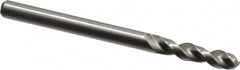 Accupro - #17 130° Parabolic Flute Cobalt Screw Machine Drill Bit - Bright Finish, Right Hand Cut, 0.945" Flute Length, 2.283" OAL, Split Point, Straight Shank - Exact Tooling