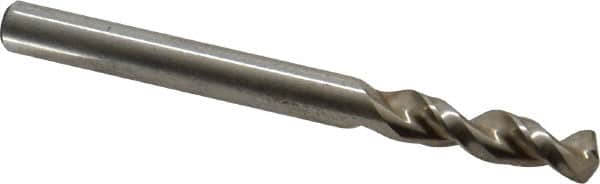 Accupro - 7/32" 130° Parabolic Flute Cobalt Screw Machine Drill Bit - Bright Finish, Right Hand Cut, 1.102" Flute Length, 2.598" OAL, Split Point, Straight Shank - Exact Tooling