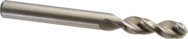 Accupro - 0.311" 130° Parabolic Flute Cobalt Screw Machine Drill Bit - Bright Finish, Right Hand Cut, 1.457" Flute Length, 3.11" OAL, Split Point, Straight Shank - Exact Tooling