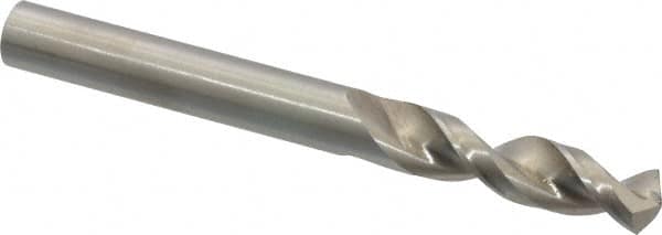 Accupro - 0.316" 130° Parabolic Flute Cobalt Screw Machine Drill Bit - Bright Finish, Right Hand Cut, 1.457" Flute Length, 3.11" OAL, Split Point, Straight Shank - Exact Tooling