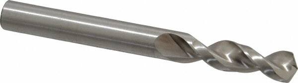 Accupro - 0.3189" 130° Parabolic Flute Cobalt Screw Machine Drill Bit - Bright Finish, Right Hand Cut, 1.457" Flute Length, 3.11" OAL, Split Point, Straight Shank - Exact Tooling
