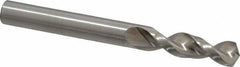 Accupro - 0.3189" 130° Parabolic Flute Cobalt Screw Machine Drill Bit - Bright Finish, Right Hand Cut, 1.457" Flute Length, 3.11" OAL, Split Point, Straight Shank - Exact Tooling