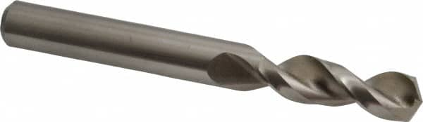 Accupro - 25/64" 130° Parabolic Flute Cobalt Screw Machine Drill Bit - Bright Finish, Right Hand Cut, 1.693" Flute Length, 3.504" OAL, Split Point, Straight Shank - Exact Tooling