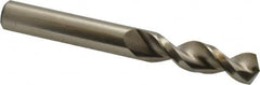 Accupro - 0.4134" 130° Parabolic Flute Cobalt Screw Machine Drill Bit - Bright Finish, Right Hand Cut, 1.693" Flute Length, 3.504" OAL, Split Point, Straight Shank - Exact Tooling