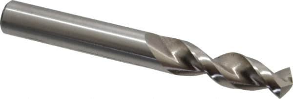 Accupro - 31/64" 130° Parabolic Flute Cobalt Screw Machine Drill Bit - Bright Finish, Right Hand Cut, 2.008" Flute Length, 4.016" OAL, Split Point, Straight Shank - Exact Tooling