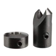 Vernon - 3/8" Cutter Diam, #10 Drill Combatibility, 1/4" Collar Thickness, Adjustable Depth Drill Countersink - Exact Tooling