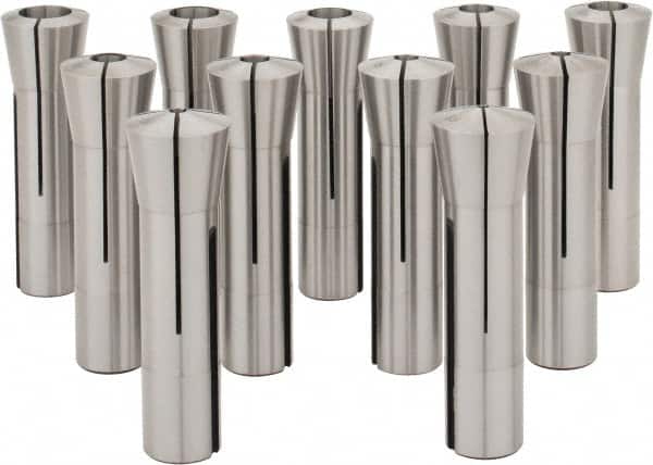 Interstate - 11 Piece, 1/8" to 3/4" Capacity, R8 Collet Set - 0.0007" TIR - Exact Tooling
