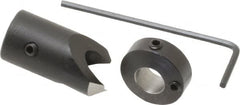 Vernon - 1/2" Cutter Diam, 9/32" Drill Compatibility, 1/4" Collar Thickness, Adjustable Depth Drill Countersink - Exact Tooling