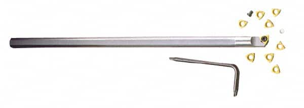 Everede Tool - 0.3" Min Bore Diam, 4" OAL, 1/4" Shank Diam, Indexable Boring Bar - TDA Insert, Screw Holding Method - Exact Tooling