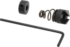 Burr-Bit - #4" Tap Compatibility, 11/64" Collar Thickness, 2 Tap Flutes, Deburring Tap Attachment - 3/8" Outside Diam, 120° Included Angle, High Speed Steel - Exact Tooling