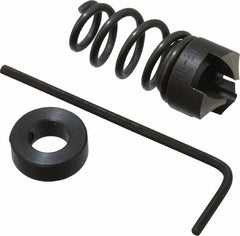 Burr-Bit - M6 Tap Compatibility, 4.3mm Collar Thickness, 26.9mm Relaxed Length, 19mm Compressed Length, 3 Tap Flutes, Deburring Tap Attachment - 120° Included Angle, High Speed Steel - Exact Tooling