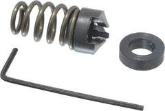 Burr-Bit - M8 Tap Compatibility, 4.3mm Collar Thickness, 31.7mm Relaxed Length, 21.5mm Compressed Length, 3 Tap Flutes, Deburring Tap Attachment - 9/16" Outside Diam, 120° Included Angle, High Speed Steel - Exact Tooling